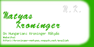matyas kroninger business card